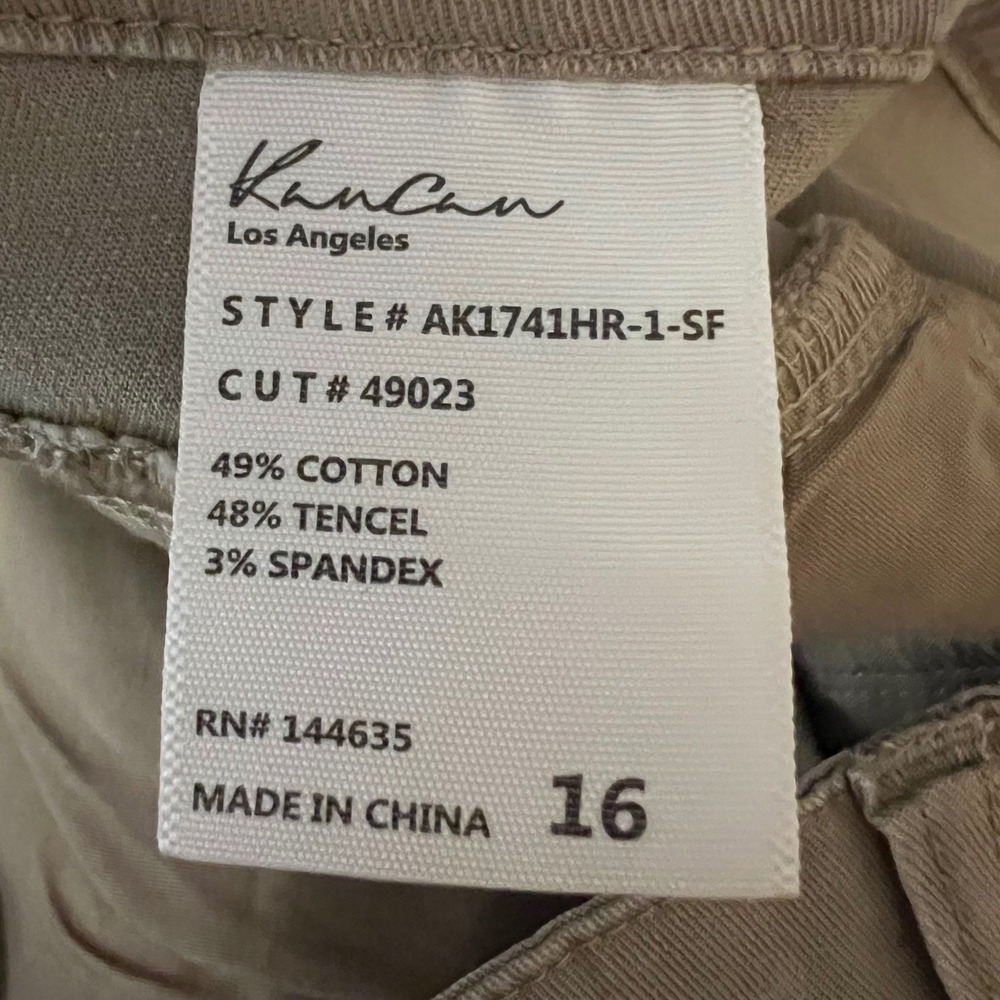 KanCan Khaki Ankle Pants Size 16 Tan Straight Leg Casual Utility Pockets - Picture 2 of 7